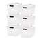 IRIS USA Plastic Storage Bins with Lids and Secure Latching Buckles